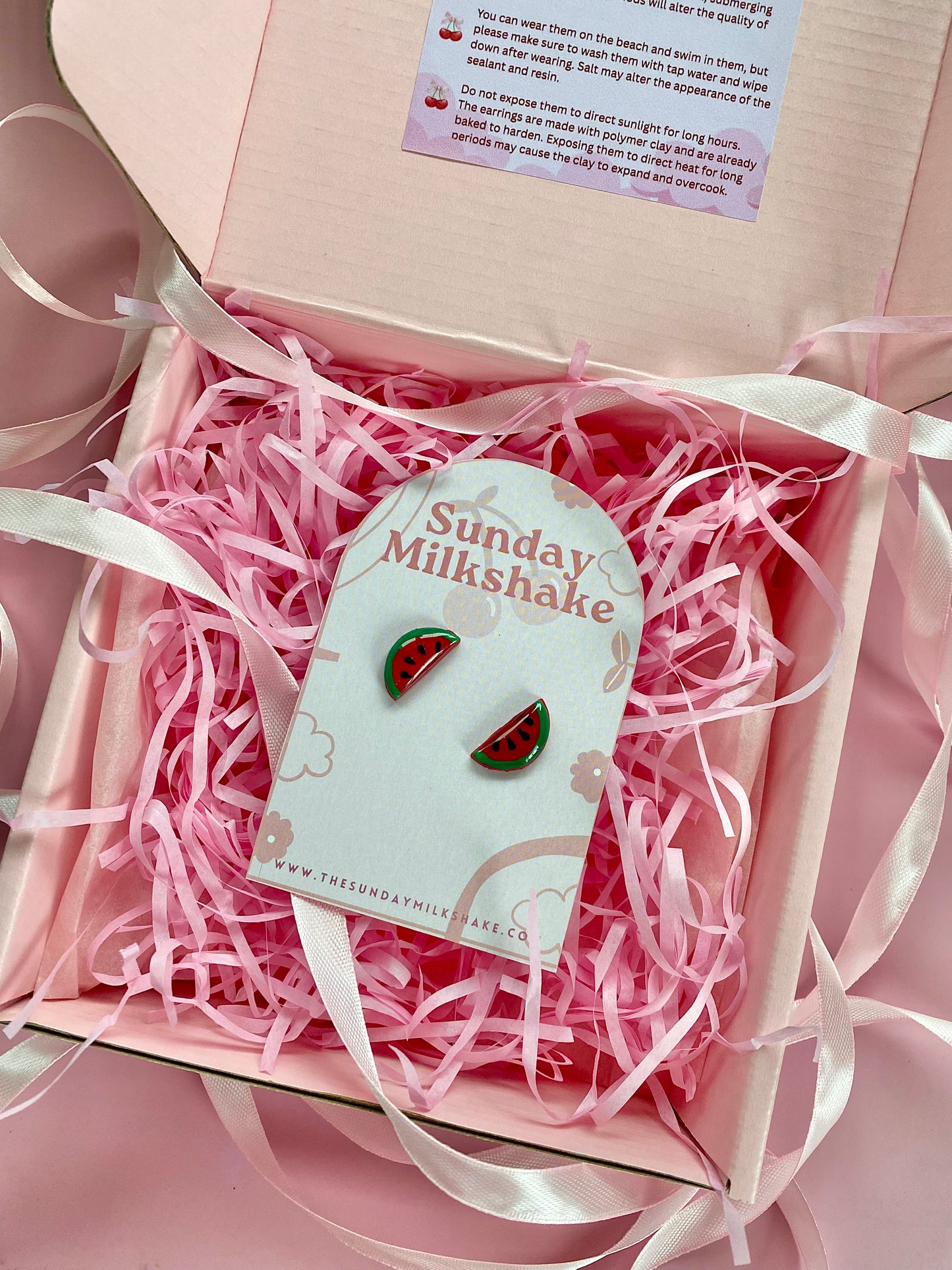 Mini Watermelon Slice Studs