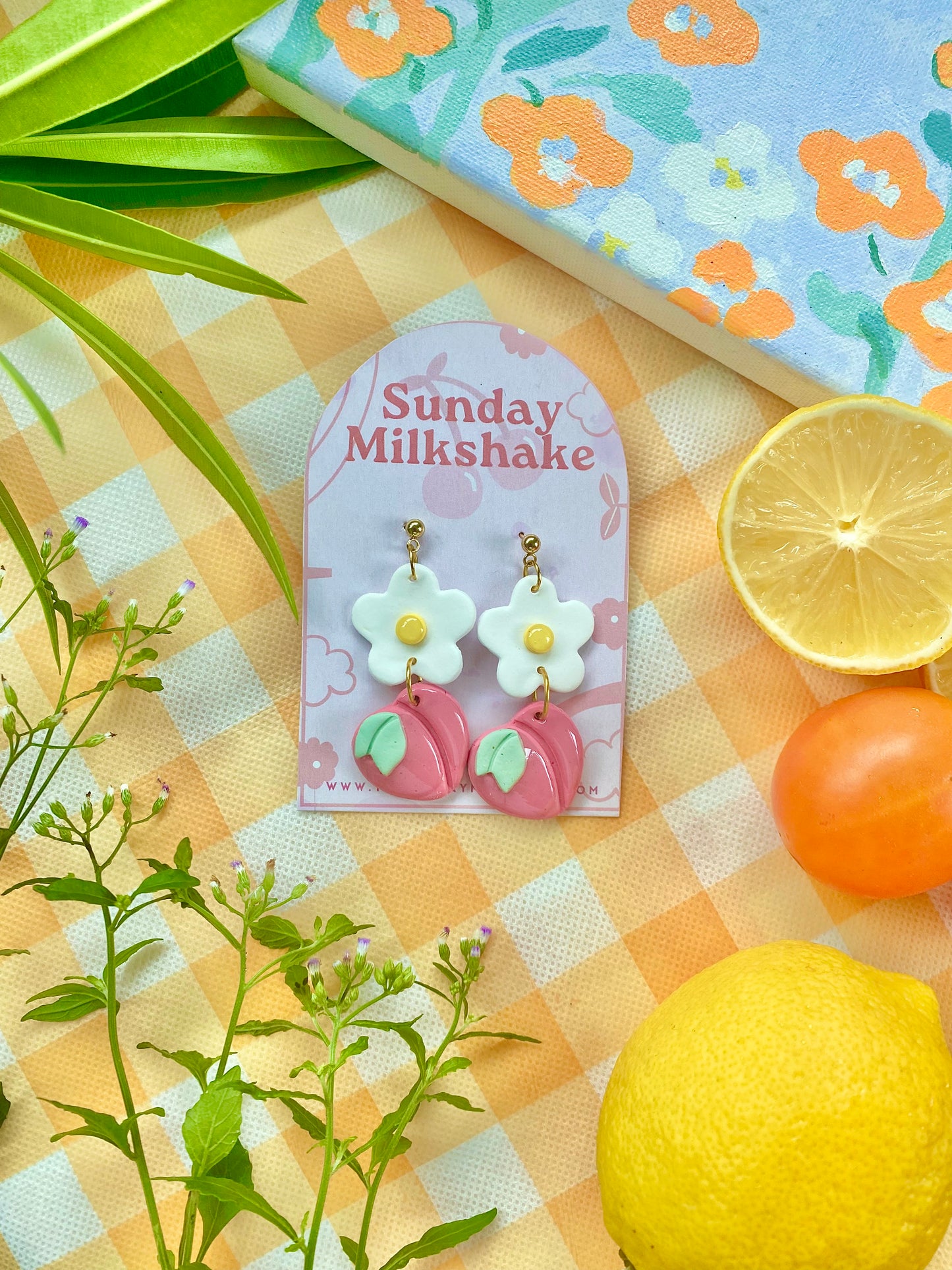 Summer Punch Peach Drop Earrings