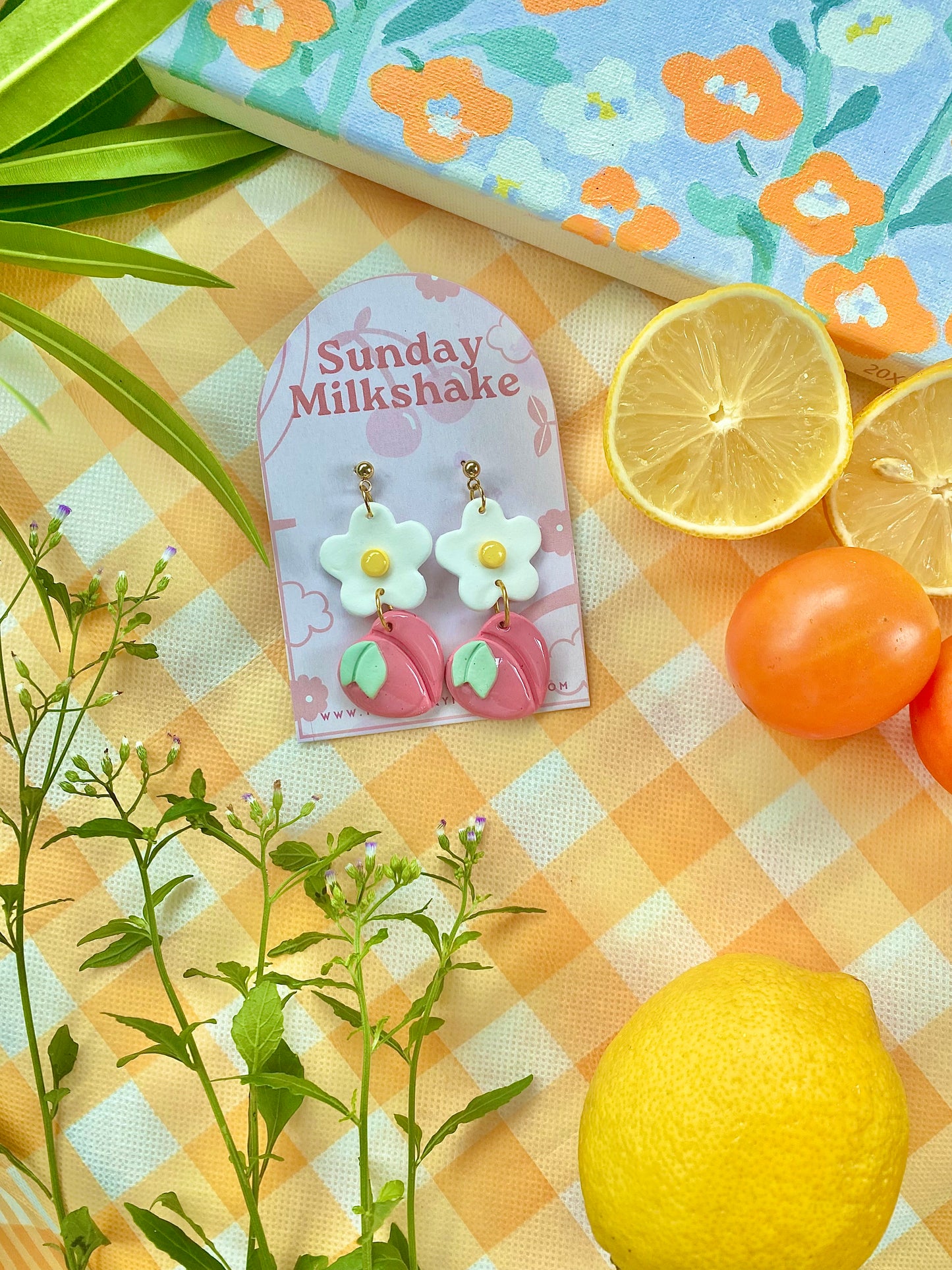 Summer Punch Peach Drop Earrings