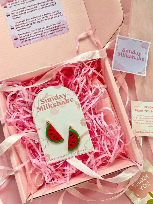 Summer Watermelon Drop Earrings