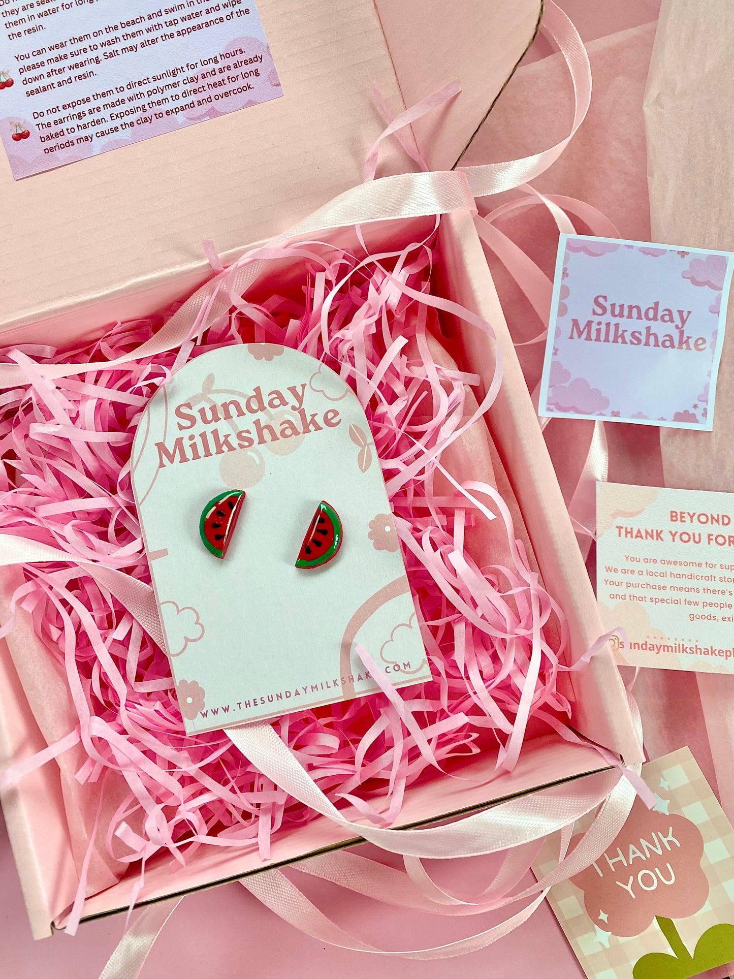 Mini Watermelon Slice Studs