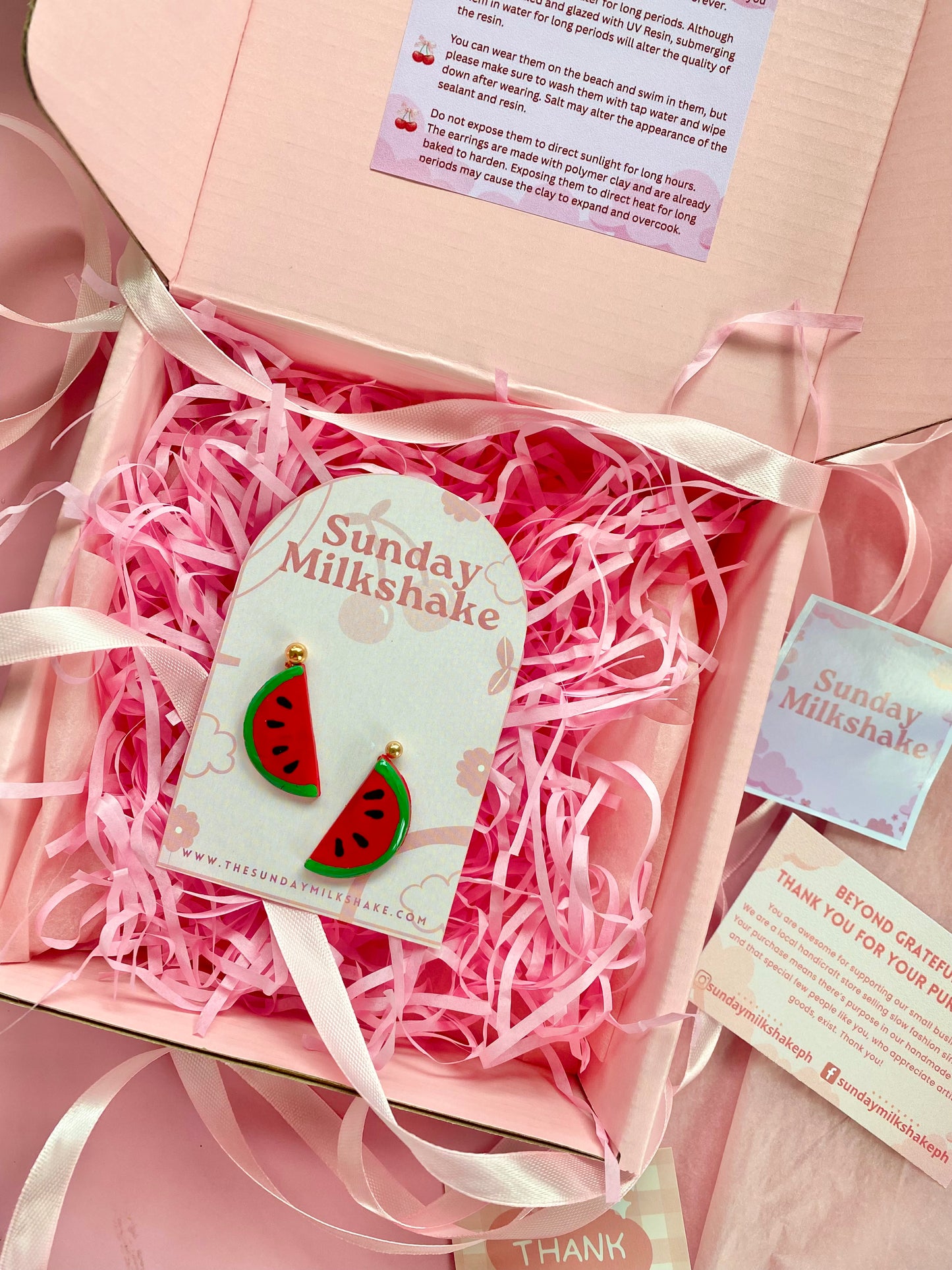 Summer Watermelon Drop Earrings