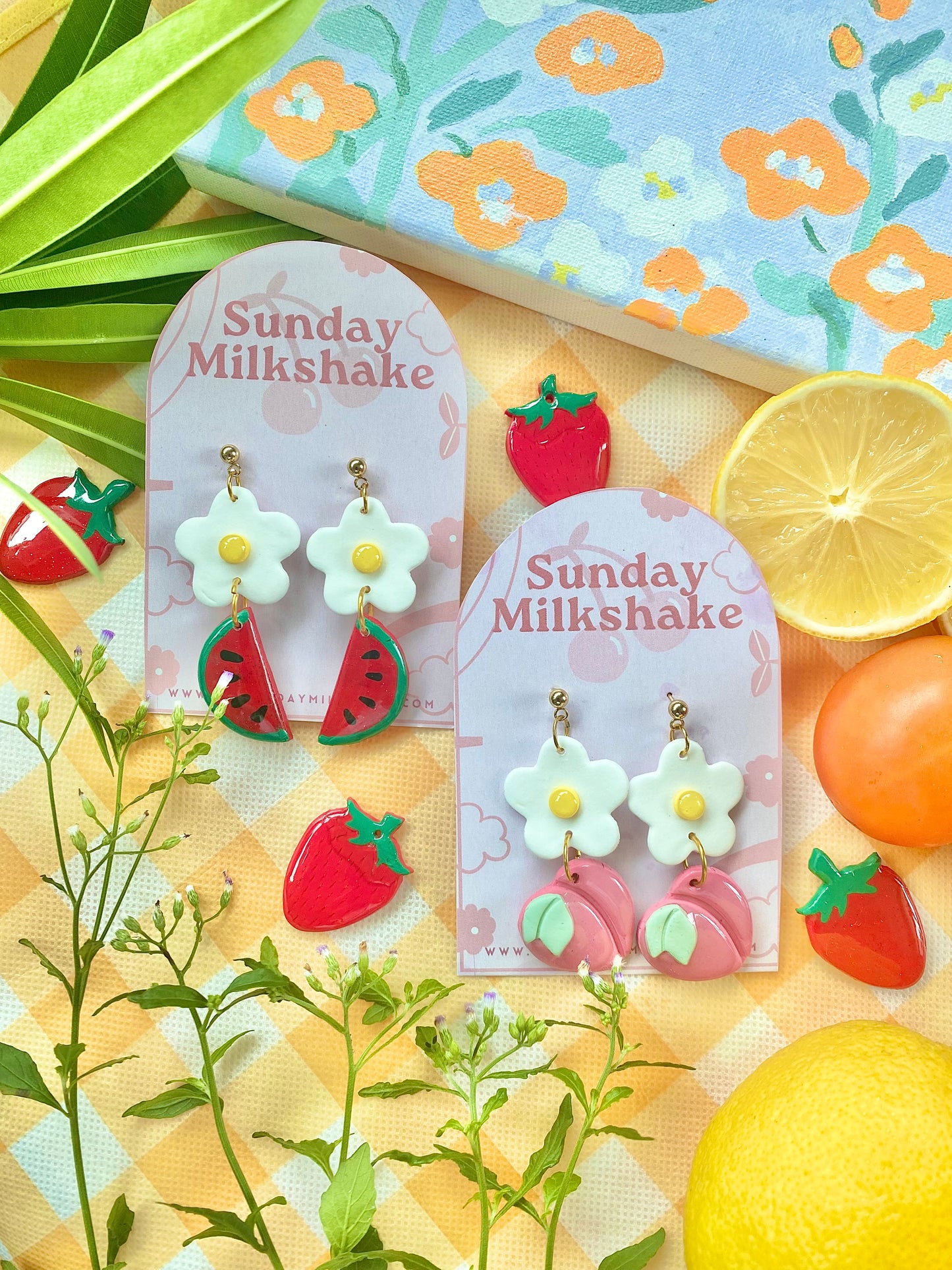 Summer Punch Peach Drop Earrings